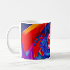 Caneca De Café Retrato Neon Pop Art