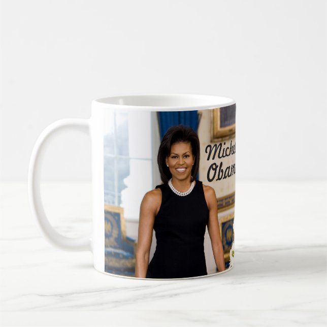 Caneca De Café Retrato oficial da primeira senhora Michelle Obama (Esquerda)