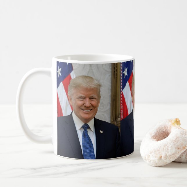 Caneca De Café Retrato oficial de Donald Trump (Com Donut)