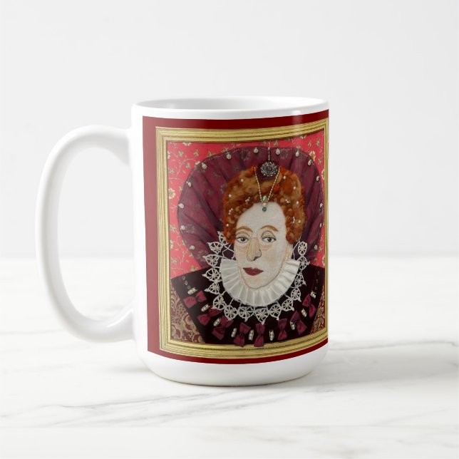 Caneca De Café Retrato original de Elizabeth 1ª. (Esquerda)