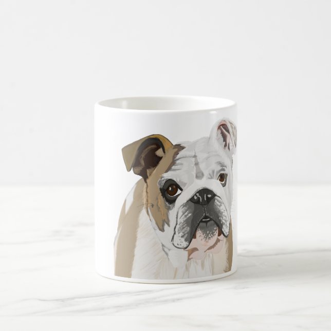 Caneca De Café Retrato para Bulldog Inglês (Centro)