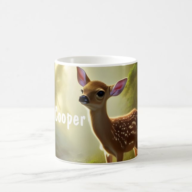 Caneca De Café Retrato Personalizado da Baby Deer Wildlife (Centro)