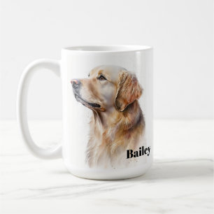 Caneca De Café Retrato Personalizado de Cachorro Nome de Animal d