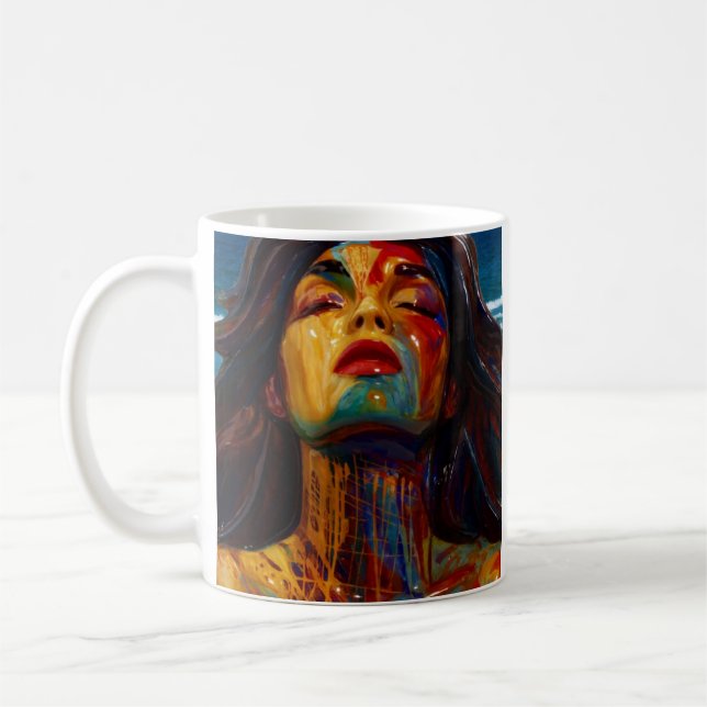 Caneca De Café Retrato vívido Abstrato (Esquerda)