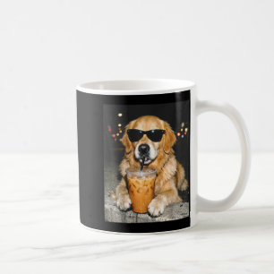 Caneca De Café retriever dourado bebendo café gelado cachorro eng