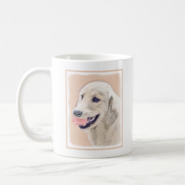 Caneca De Café Retriever ouro com pintura de cachorro de Tênis (Esquerda)
