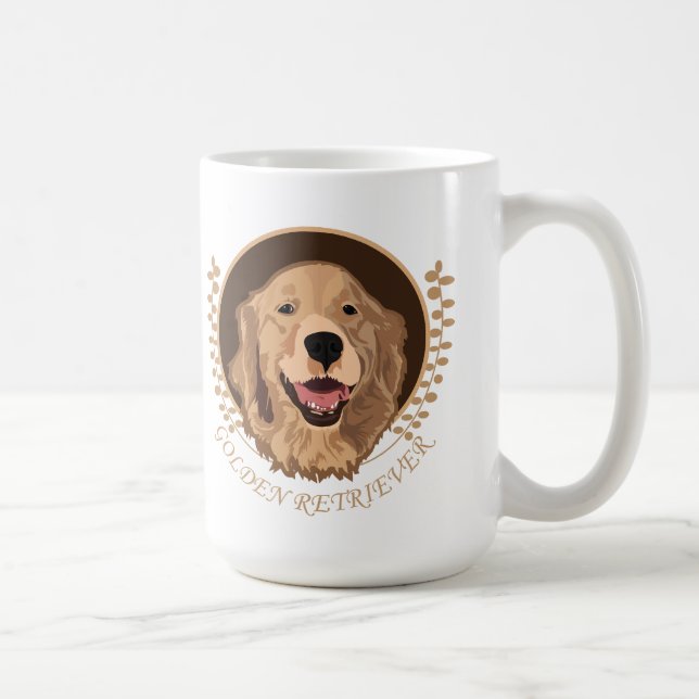 Caneca De Café Retriever Ouro de Cães (Direita)