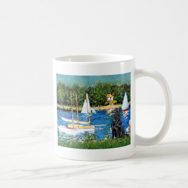 Caneca De Café Retriever Revestido Plano 1 - Barcos à vela (Direita)