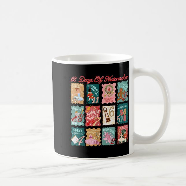 Caneca De Café Retro 12 Days Of Nutcracker Ballet Fairy Plum Ging (Direita)