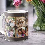 Caneca De Café Retro 12 Fotografia Flor De Pinroda Castanho Petal<br><div class="desc">Na moda foto da caneca em castanho dourado com foto retrorreflectora colage. O modelo de foto é configurado para que você adicione 12 de suas fotos favoritas, que são exibidas automaticamente nas formas de pétalas das flores. Se tiver algum problema com o posicionamento da imagem, tente recortar sua foto em...</div>