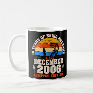 Caneca De Café Retro 18.o aniversário 18 anos Nascer dos pescador