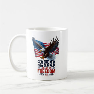 Caneca De Café Retrô 250 Anos de Liberdade EUA Patriótico 4 de Ju