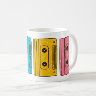 Caneca De Café Retro 80s Cassette Tape Mix Nostalgia Gen X
