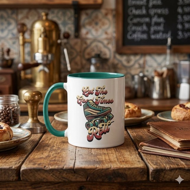 Caneca de Café Retro 80s Rollerskate (Criador carregado)