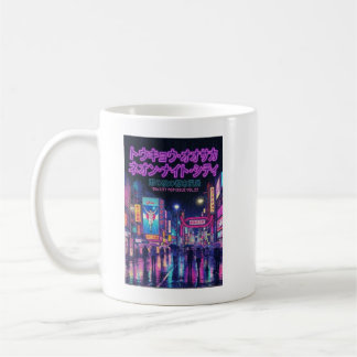 Caneca De Café Retro 90s City Pop Night: Neon Tokyo & Osaka Rain