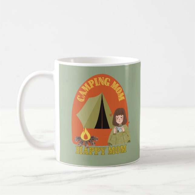 Caneca De Café Retro acampando chá de bebendo da mãe, mama de cam (Esquerda)