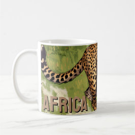 Caneca De Café Retro África Cheetah Cênica
