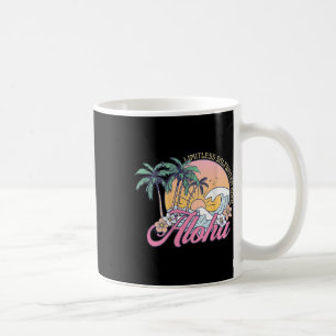 Caneca De Café Retro Aloha Pôr do Sol Palmeiras Flores Tropicais
