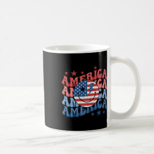 Caneca De Café Retro America Smile Face American Flag Patriótico