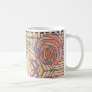 Caneca De Café Retro art nouveau estilo Mackintosh design
