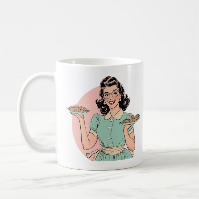 Caneca De Café Retro Baker Lady Mug (Esquerda)