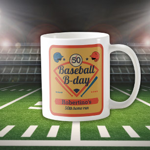 Caneca De Café Retro Baseball Aniversário de 50 anos do Homem
