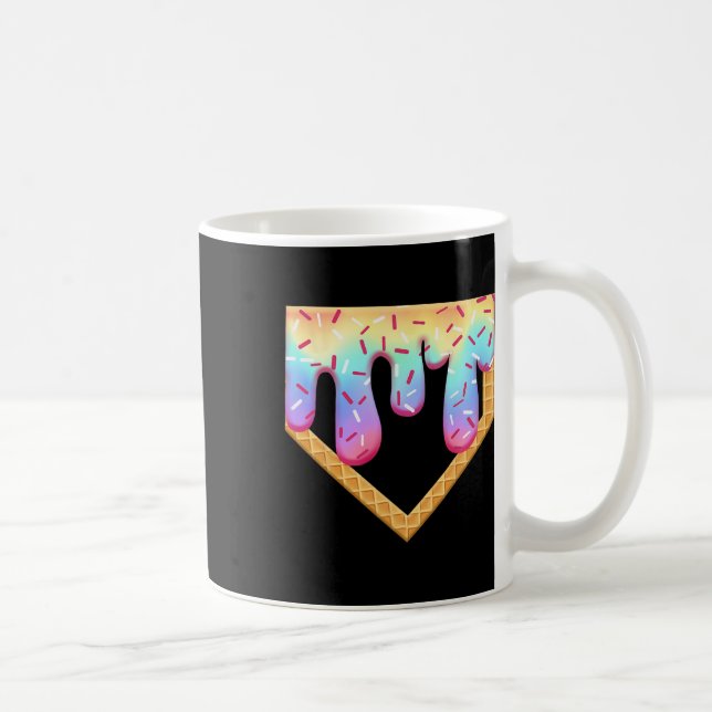 Caneca De Café Retro Baseball Sorvete Derrubando Baseball Home Pl (Direita)