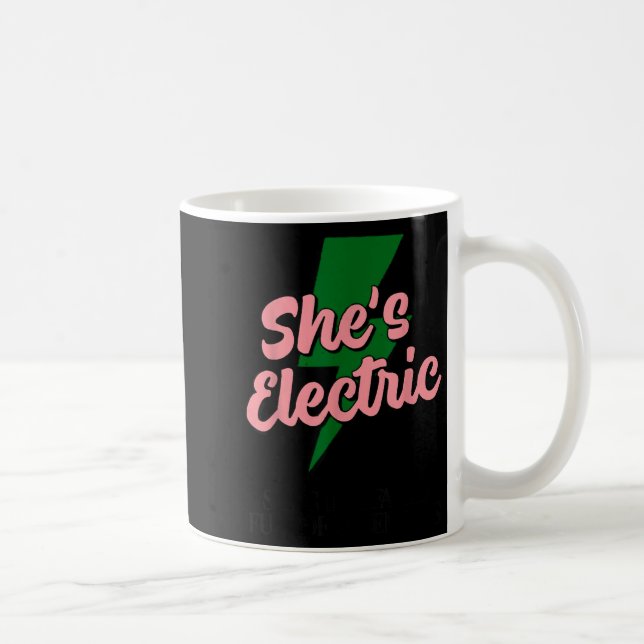 Caneca De Café Retro Basic Lightning Quote She Electric Funny Sim (Direita)