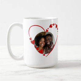 Caneca De Café Retro Be Mine Script & Sketch Heart Photo 