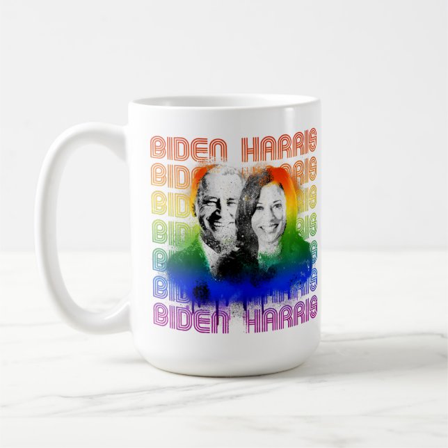 Caneca De Café Retro Biden Harris Pride (Esquerda)