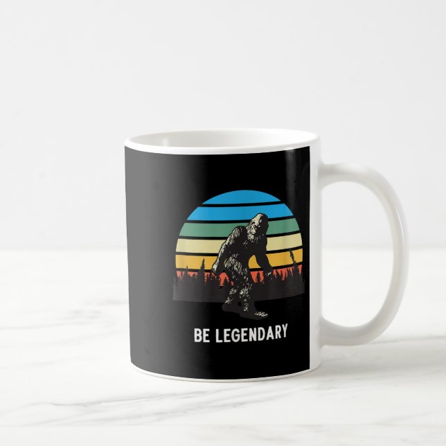 Caneca De Café Retro Bigfoot Be Legendary Motivational  (Direita)