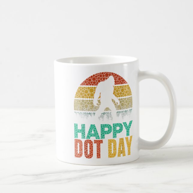 Caneca De Café Retro Bloco Amadurece Bolinhas Feliz Dot Day Boy (Direita)