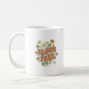Caneca De Café Retro "Bloom Free" Buquê de Flores Silvestres