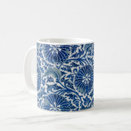 Caneca De Café Retro Blue Poppy Ming Dinastia China