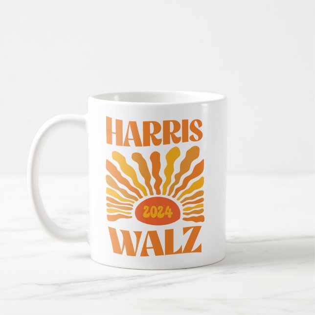 Caneca De Café Retro Boho Harris Walz 2024 (Esquerda)