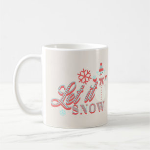 Caneca de Café Retro Boneco de Neve Deixe Nevar Na