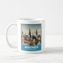 Caneca De Café Retro Bremen Skyline