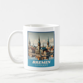 Caneca De Café Retro Bremen Skyline