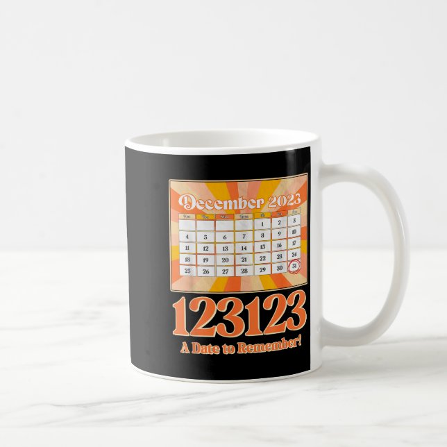 Caneca De Café Retro Calendar_ Remember New Year's Eve 2023-24  (Direita)
