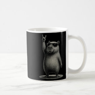 Caneca De Café Retro Capybara Rock Music Gift Men Crianças Mulher