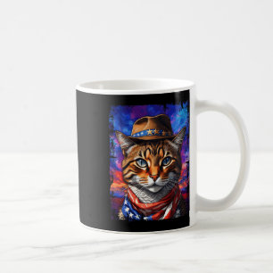 Caneca De Café Retro Cat EUA Flag Kitten Gatinho Lover 4th