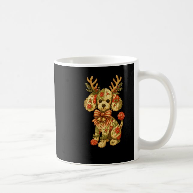 Caneca De Café Retro Christmas Season Patchwork Odle Dog Squad Fa (Direita)