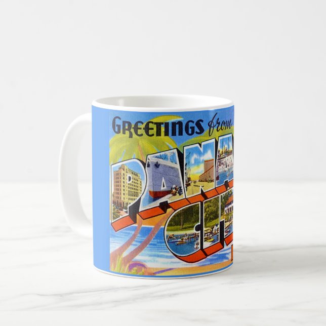 Caneca De Café Retro Cidade do Panamá Flórida (Frente Esquerda)