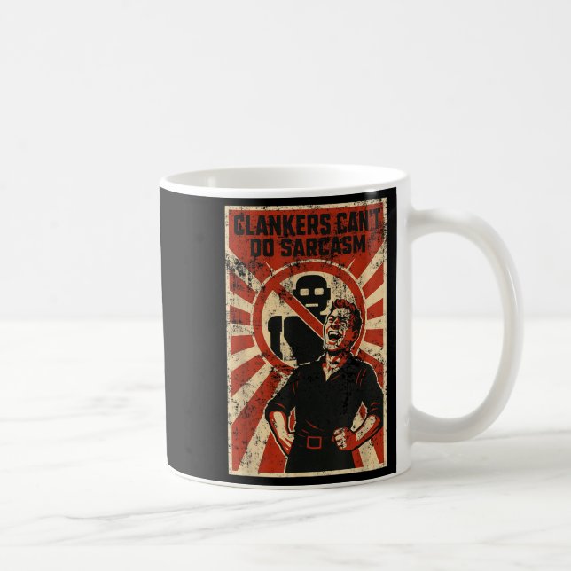 Caneca De Café Retro Clanker Can't Do Sarcasm Funny Robot Ster  (Direita)