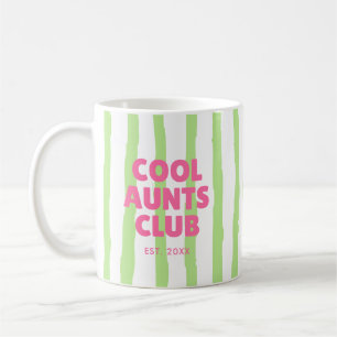 Caneca De Café Retro "Clube das Tias Legais" Listrado Data de Est