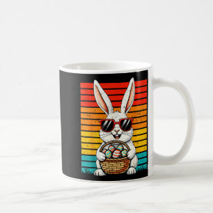 Caneca De Café Retro Coelho da Páscoa Feliz Cesta de Ovos Menino