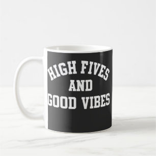 Caneca de Café Retro com Palmas e Boas Vibrações