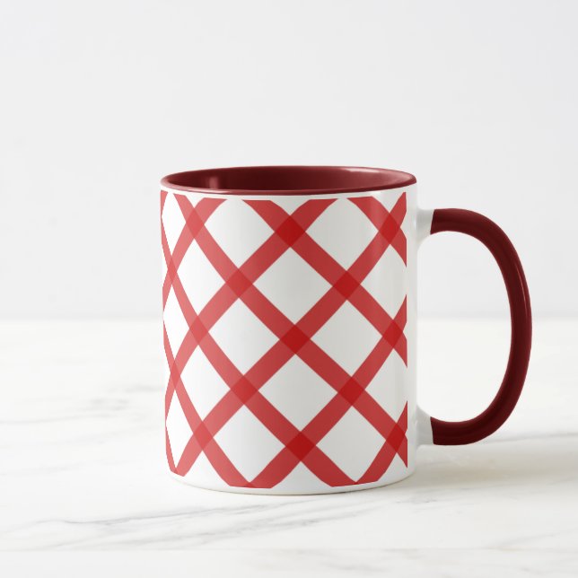 Caneca de Café Retro com Quadrados Brancos e Verme (Direita)