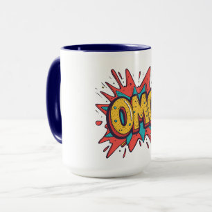 Caneca de Café Retro Comic “OMG!” Pop Art