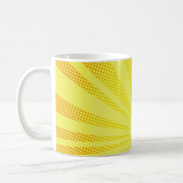 Caneca De Café retro comic yellow background raster gradient half (Esquerda)